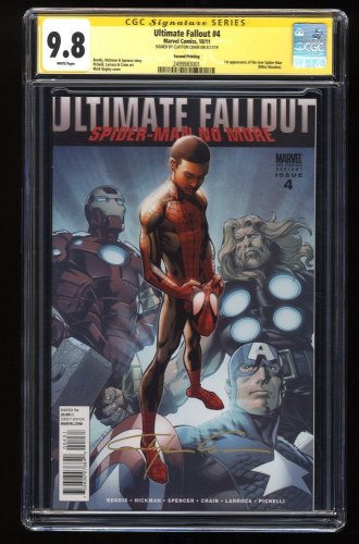 Cover Scan: Ultimate Fallout #4 CGC NM/M 9.8 Signed SS Clayton Crain 2nd Print - Item ID #284737