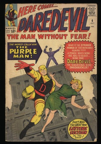 Cover Scan: Daredevil #4 VG- 3.5 1st Appearance Killgrave, the Purple Man! - Item ID #285071