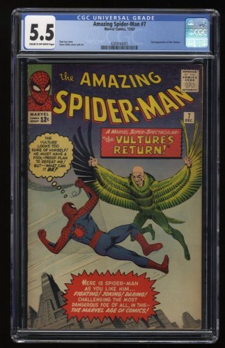 Cover Scan: Amazing Spider-Man #7 CGC FN- 5.5 2nd Full Appearance of Vulture! - Item ID #286042