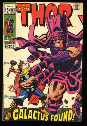 Cover Scan: Thor #168 FN- 5.5 Origin of Galactus! 1st Appearance Thermal Man! - Item ID #286439