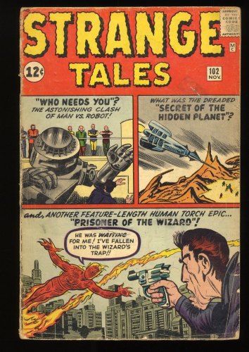 Cover Scan: Strange Tales #102 GD/VG 3.0 1st Appearance Wizard! Human Torch! - Item ID #286488