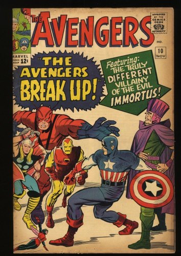 Cover Scan: Avengers #10 VG 4.0 1st Appearance of Immortus! Jack Kirby! - Item ID #286800