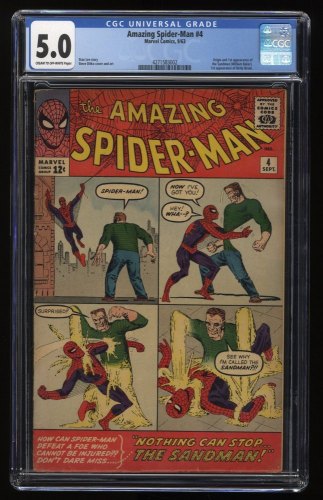 Cover Scan: Amazing Spider-Man (1963) #4 CGC VG/FN 5.0 1st Full Appearance of Sandman! - Item ID #286861