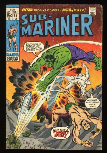 Cover Scan: Sub-Mariner #34 VG+ 4.5 1st Appearance Defenders! Sub-Mariner! - Item ID #289427