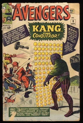 Cover Scan: Avengers #8 GD- 1.8 1st Appearance Kang The Conqueror! Jack Kirby Cover! - Item ID #289575