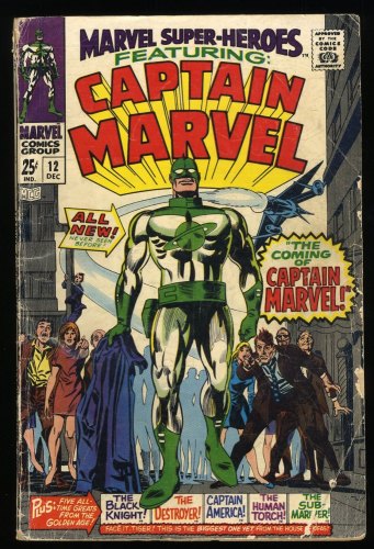 Cover Scan: Marvel Super-Heroes #12 GD/VG 3.0 1st Appearance Captain Marvel! - Item ID #289609