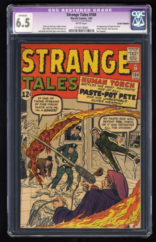 Cover Scan: Strange Tales #104 CGC FN+ 6.5 (Restored) 1st Appearance of Paste-Pot Pete! - Item ID #290239