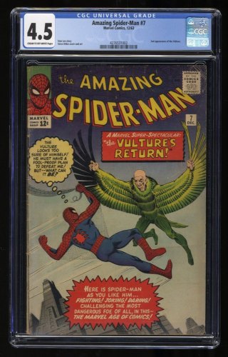 Cover Scan: Amazing Spider-Man #7 CGC VG+ 4.5 2nd Full Appearance of Vulture! - Item ID #290475