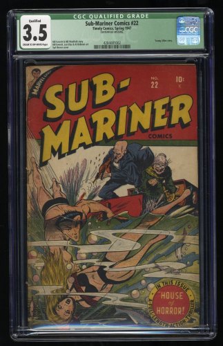 Cover Scan: Sub-Mariner Comics #22 CGC VG- 3.5 (Qualified) Syd Shores Cover! - Item ID #292932