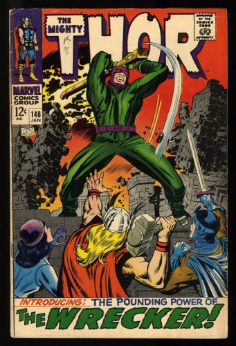 Cover Scan: Thor #148 VG/FN 5.0 1st Appearance The Wrecker! Jack Kirby Art! - Item ID #293072