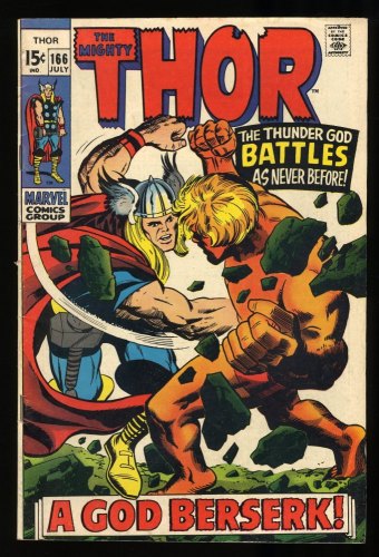 Cover Scan: Thor #166 FN+ 6.5 2nd Appearance HIM (Adam Warlock)! A God Berserk! - Item ID #293109