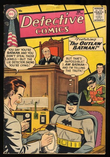 Cover Scan: Detective Comics #240 GD/VG 3.0 Batman! Moldoff/Paris Cover!  - Item ID #295080