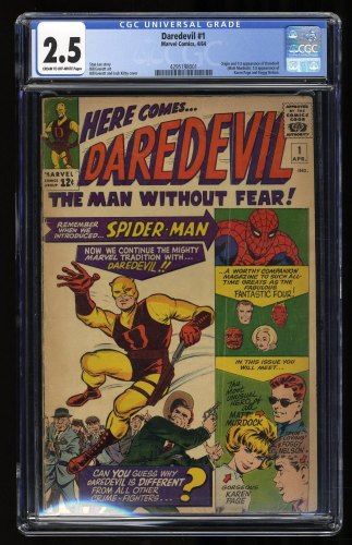 Cover Scan: Daredevil #1 CGC GD+ 2.5 Origin and 1st Appearance! Stan Lee!! - Item ID #295482