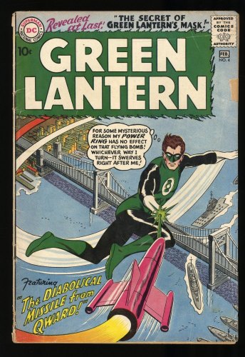 Cover Scan: Green Lantern #4 VG- 3.5 Secret Green Lantern's Mask! Kane/Giella Cover! - Item ID #296094