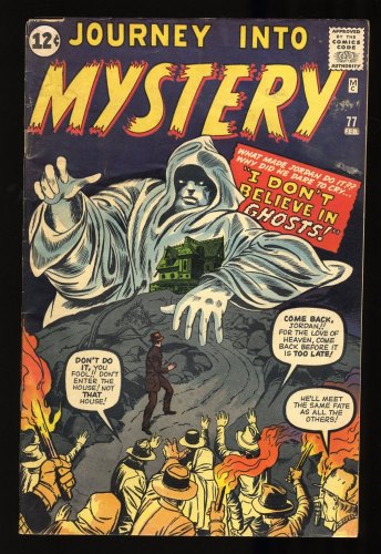 Cover Scan: Journey Into Mystery #77 VG 4.0 Kirby and Ayers Cover Art! Ditko! - Item ID #296412