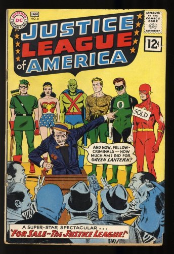 Cover Scan: Justice League Of America #8 VG- 3.5 Murphy Anderson Cover! - Item ID #296428