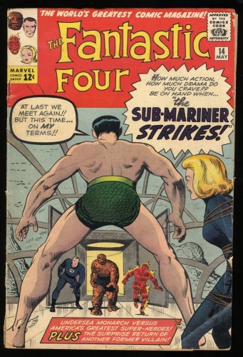 Cover Scan: Fantastic Four #14 GD+ 2.5 Sub-Mariner Appearance! Ben Grimm! - Item ID #296442