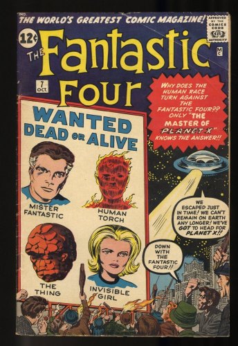 Cover Scan: Fantastic Four #7 VG 4.0 1st Appearance of Kurrgo! UFO Cover! - Item ID #296449
