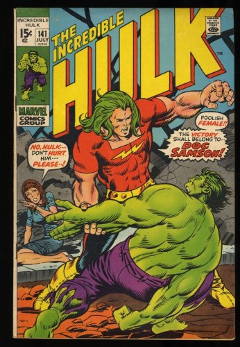 Cover Scan: Incredible Hulk (1962) #141 FN+ 6.5 1st Appearance Doc Samson!!  Trimpe Cover - Item ID #297949
