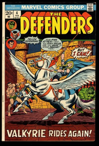 Cover Scan: Defenders #4 FN+ 6.5 1st Appearance Barbara Norris as Valkyrie! - Item ID #299336
