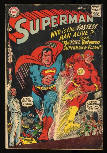 Cover Scan: Superman #199 GD 2.0 1st Flash race with Superman! Justice League Appearance! - Item ID #299340