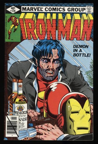 Cover Scan: Iron Man #128 VF- 7.5 Tony Stark Demon in a Bottle!  Bob Layton Cover! - Item ID #300626