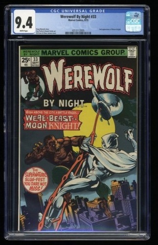Cover Scan: Werewolf By Night #33 CGC NM 9.4 2nd Appearance Moon Knight! Marvel Key! - Item ID #301956