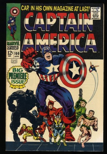 Cover Scan: Captain America #100 VF- 7.5 1st Issue! Black Panther Appearance! - Item ID #302359