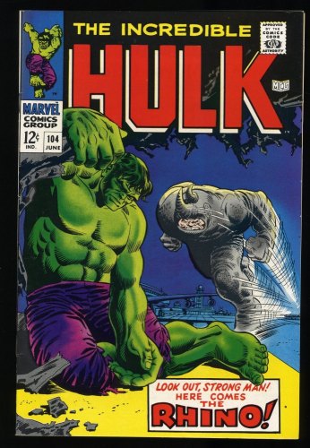 Cover Scan: Incredible Hulk #104 VF+ 8.5 Classic Battle! Incredible Hulk vs Rhino! - Item ID #302361