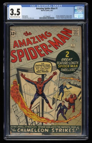 Cover Scan: Amazing Spider-Man #1 CGC VG- 3.5 Fantastic Four Crossover! Kirby/Ditko Cover! - Item ID #305132