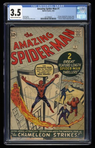 Cover Scan: Amazing Spider-Man #1 CGC VG- 3.5 Fantastic Four Crossover! Kirby/Ditko Cover! - Item ID #305132