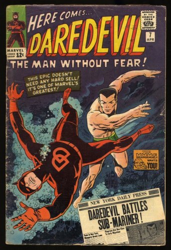 Cover Scan: Daredevil #7 VG- 3.5 1st New Red Costume! Sub-Mariner App!  - Item ID #306575