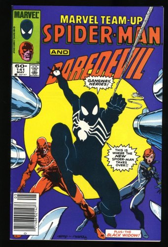 Cover Scan: Marvel Team-up #141 VF+ 8.5 Newsstand Variant 1st Black Costume! Spider-Man! - Item ID #307897