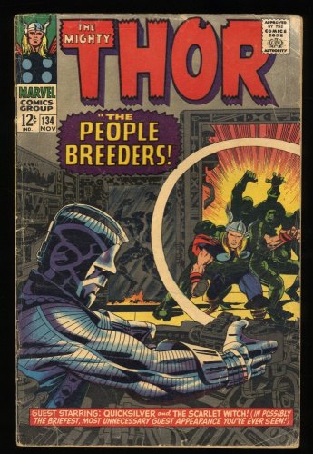 Cover Scan: Thor #134 VG 4.0 1st Appearance High Evolutionary and Man-Beast! - Item ID #308632