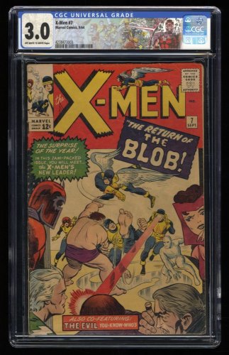 Cover Scan: X-Men #7 CGC GD/VG 3.0 Blob! Magneto! Scarlet Witch Appearances! - Item ID #308680