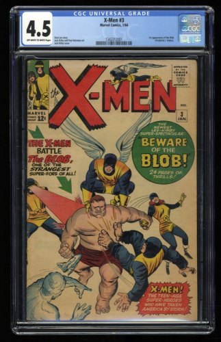 Cover Scan: X-Men #3 CGC VG+ 4.5 1st Appearance Blob Cyclops Angel! Jack Kirby Cover! - Item ID #308681