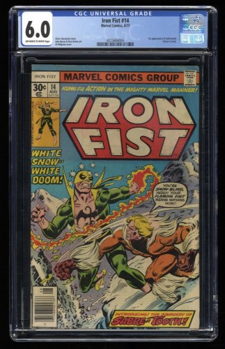 Cover Scan: Iron Fist #14 CGC FN 6.0 1st Appearance Sabretooth (Victor Creed)! - Item ID #308688