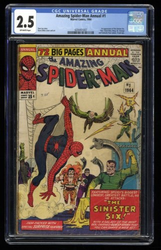 Cover Scan: Amazing Spider-Man Annual #1 CGC GD+ 2.5 Off White 1st Sinister Six! - Item ID #308697