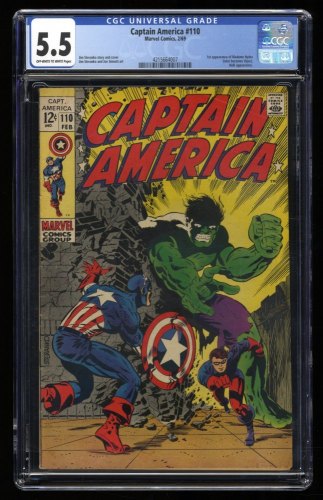 Cover Scan: Captain America #110 CGC FN- 5.5 Hulk Battle 1st Appearance Madame Hydra/Viper! - Item ID #308736