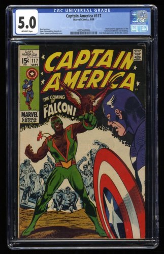 Cover Scan: Captain America #117 CGC VG/FN 5.0 Off White 1st Appearance Falcon! Stan Lee! - Item ID #308737