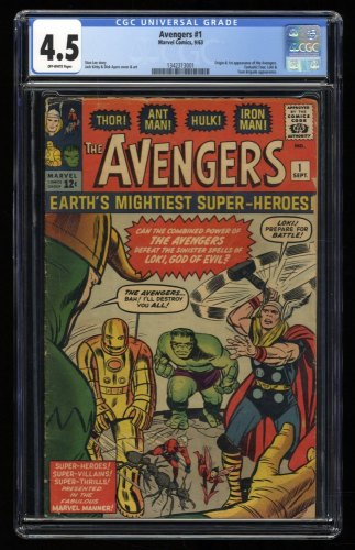 Cover Scan: Avengers (1963) #1 CGC VG+ 4.5 Off White Thor! Captain America! Iron Man! Hulk! - Item ID #308748