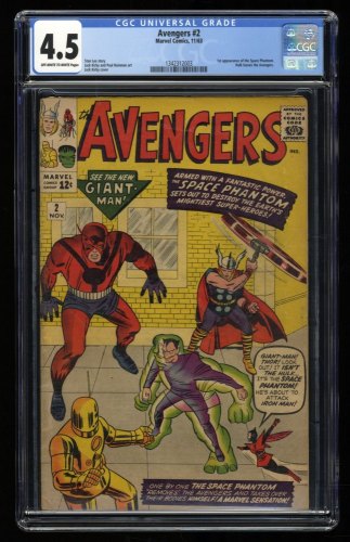 Cover Scan: Avengers #2 CGC VG+ 4.5 1st Space Phantom Hulk Leaves! Jack Kirby! - Item ID #308749