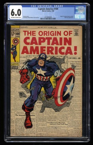 Cover Scan: Captain America #109 CGC FN 6.0 Off White to White Classic Jack  Kirby Cover! - Item ID #308761