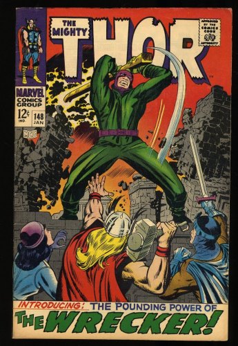 Cover Scan: Thor #148 VF- 7.5 1st Appearance The Wrecker! Jack Kirby Art! - Item ID #309215