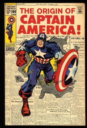 Cover Scan: Captain America #109 VF 8.0 Classic Jack  Kirby Cover! Stan Lee Script! - Item ID #310901