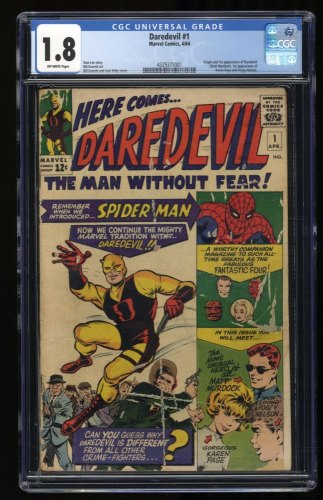Cover Scan: Daredevil (1964) #1 CGC GD- 1.8 Off White Origin and 1st Appearance! - Item ID #312106