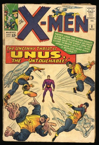 Cover Scan: X-Men #8 GD/VG 3.0 1st Appearance Unus the Untouchable! Kirby Cover! - Item ID #312986