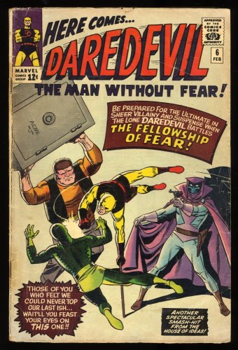 Cover Scan: Daredevil #6 VG- 3.5 1st full Appearance of Mr. Mister Fear! - Item ID #313006