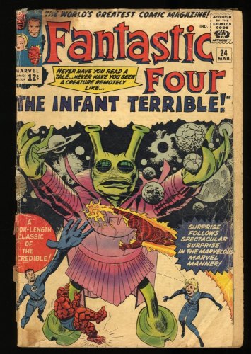 Cover Scan: Fantastic Four #24 P 0.5 1st Appearance Infant Terrible!  Jack Kirby! - Item ID #313022