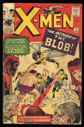 Cover Scan: X-Men #7 VG- 3.5 (Restored) Blob! Magneto! Scarlet Witch Appearances! - Item ID #313081
